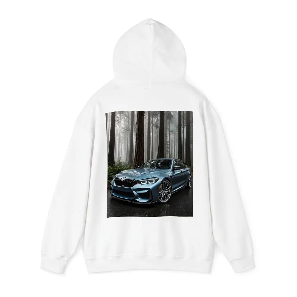 BMW M3 Parked In Misty Forest – Hoodies