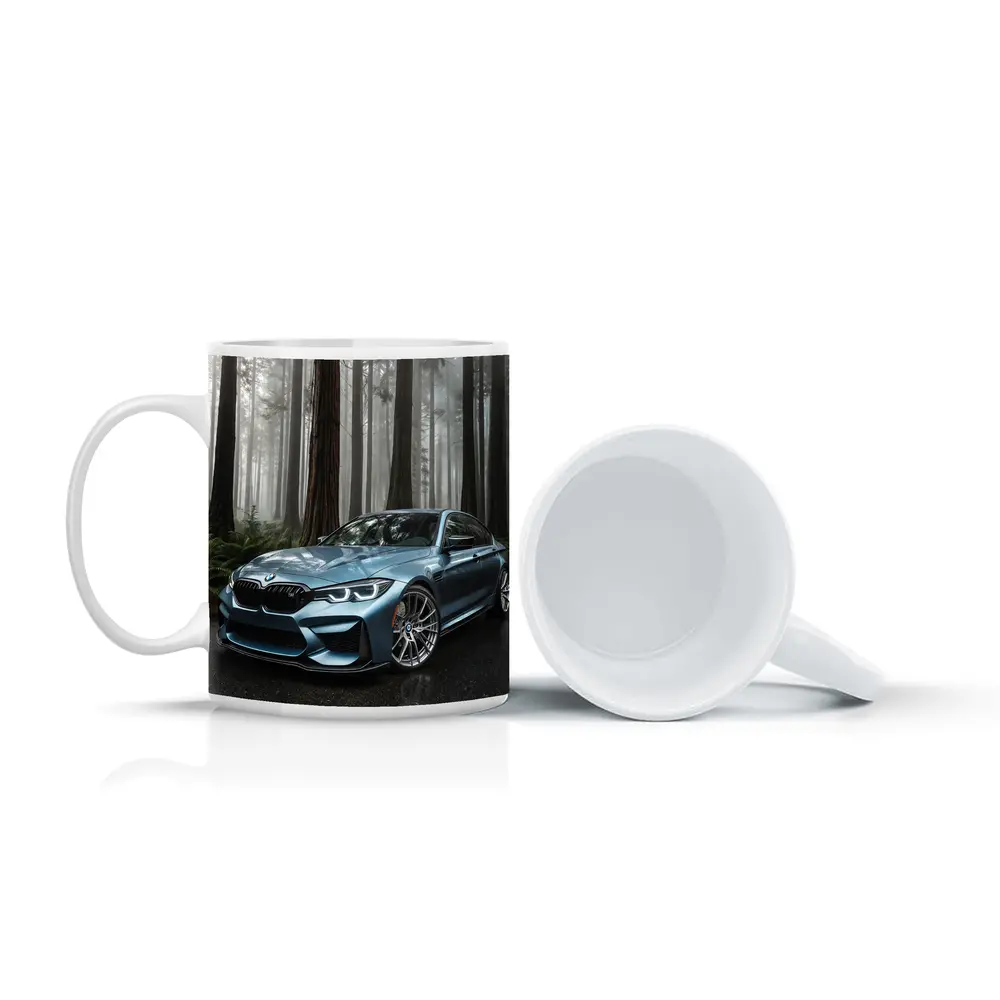 BMW M3 Parked In Misty Forest – Mugs