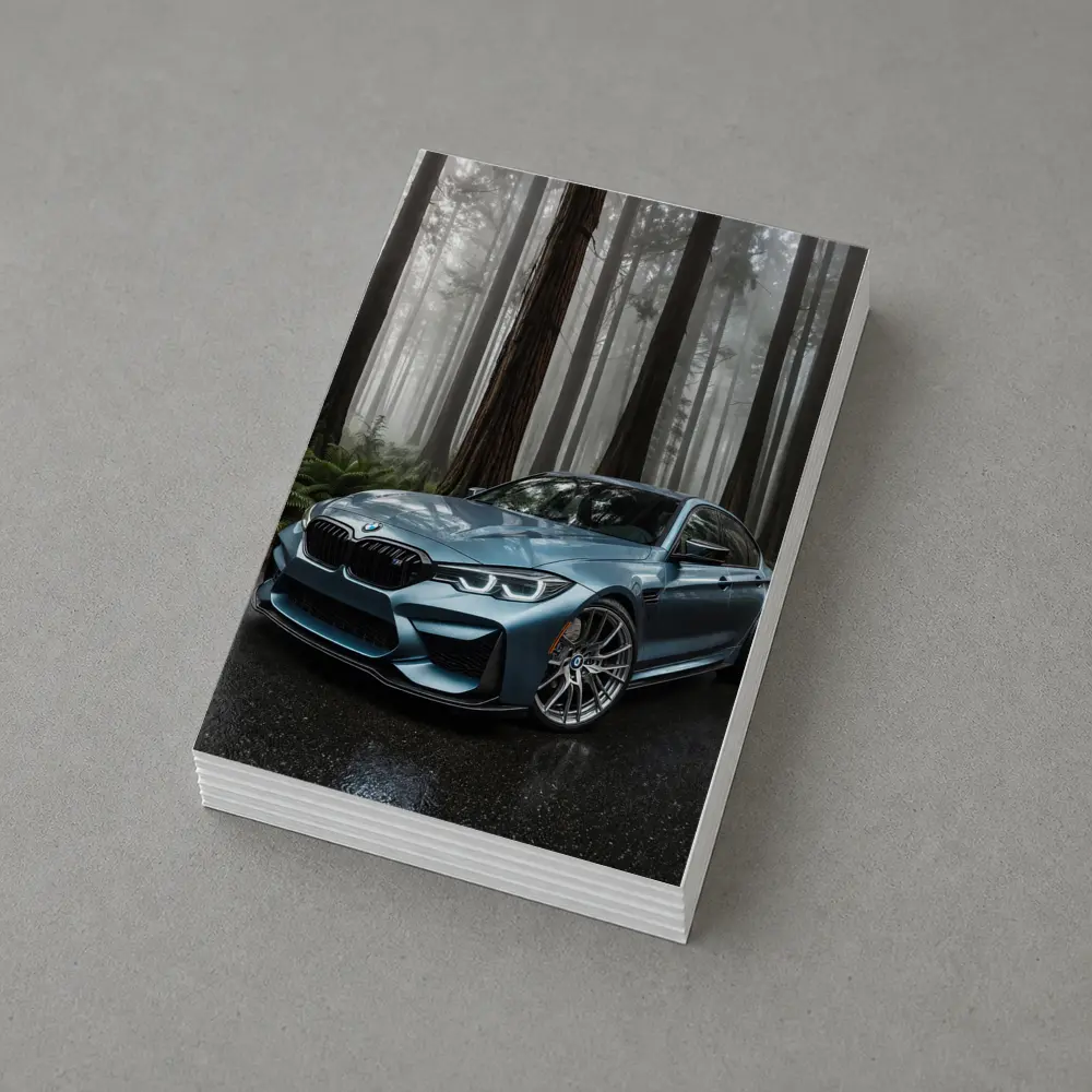 BMW M3 Parked In Misty Forest – Postcards