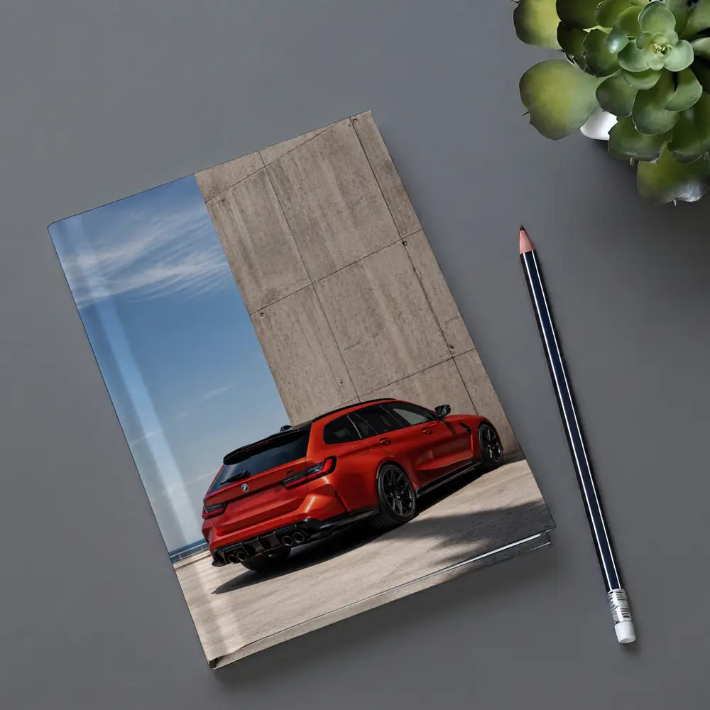 BMW M3 Touring Red Concrete Wall Background – Notebooks