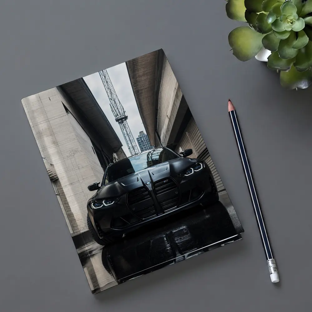 BMW M3 Black Front Urban Street Setting – Notebooks