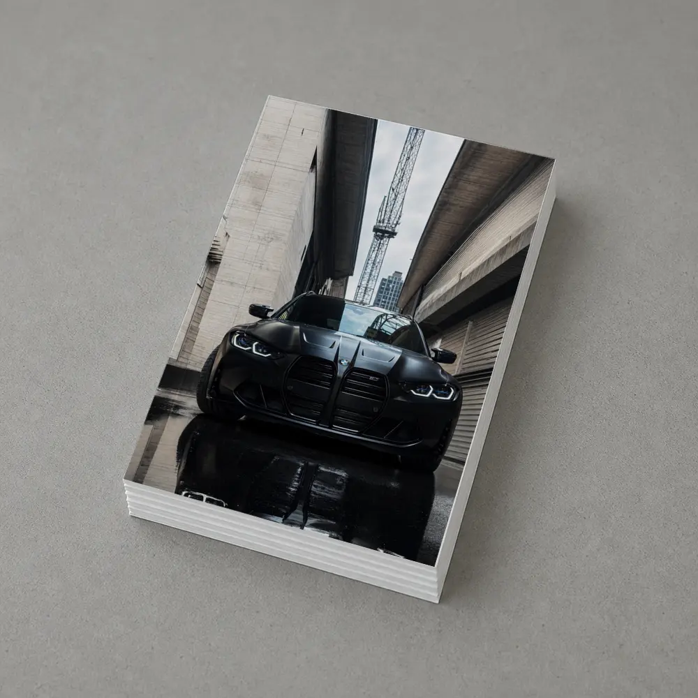 BMW M3 Black Front Urban Street Setting – Postcards