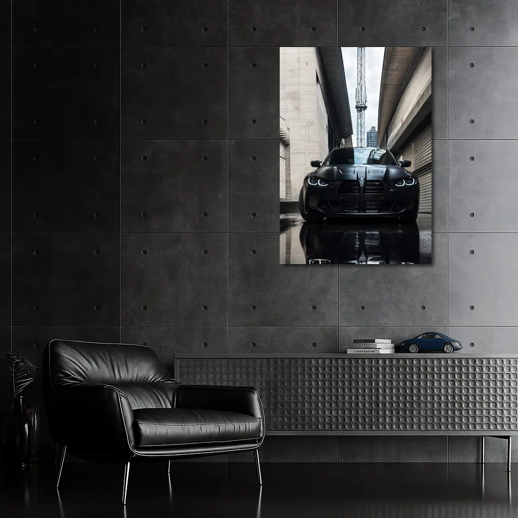 BMW M3 Black Front Urban Street Setting – Wall Art