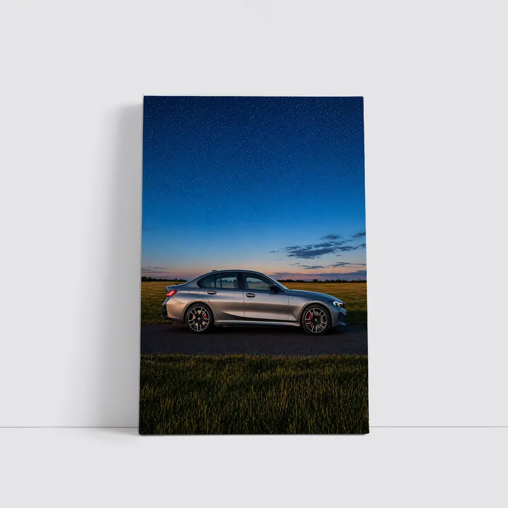 BMW M340i Gray Sedan Starry Night – Wall Art