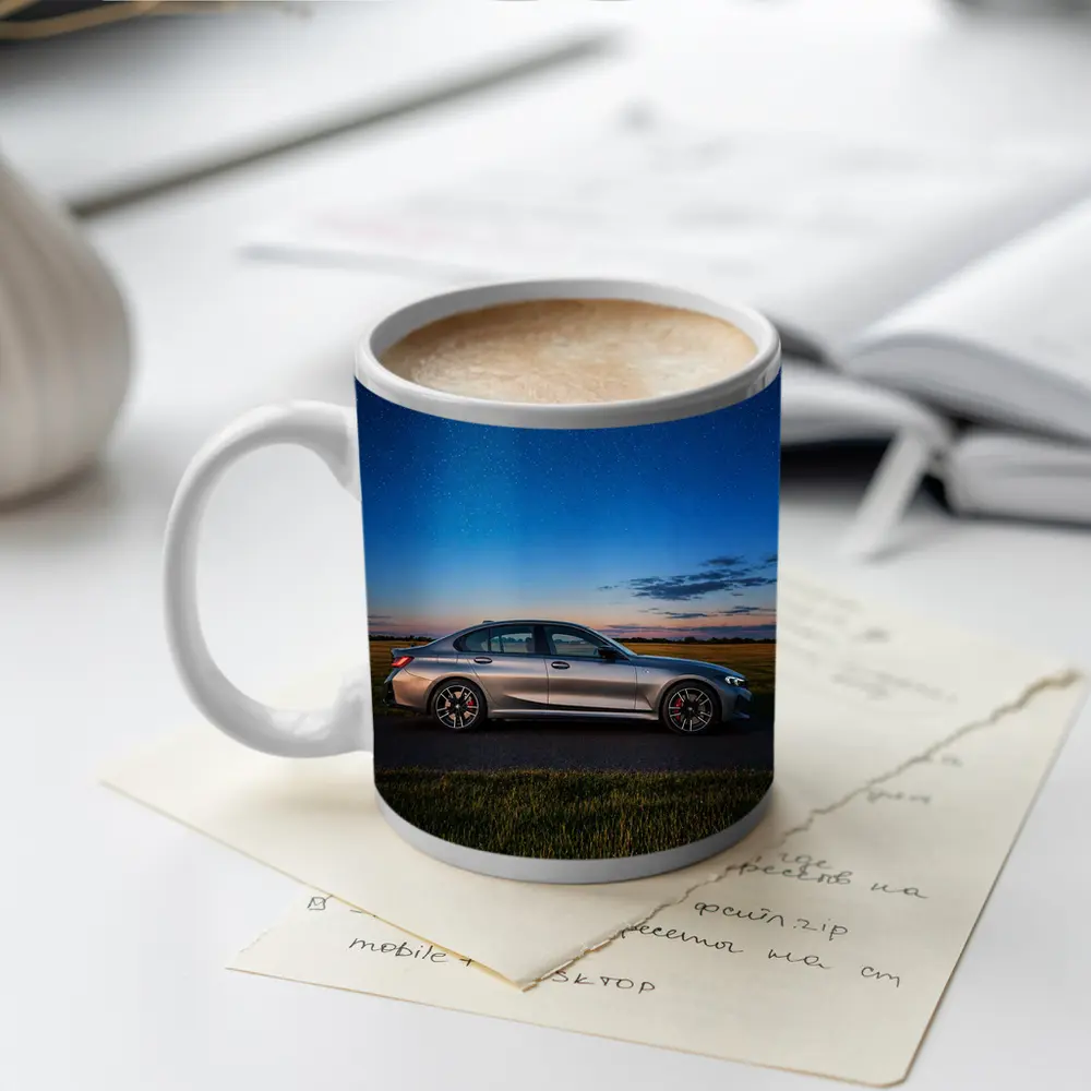 BMW M340i Gray Sedan Starry Night – Mugs