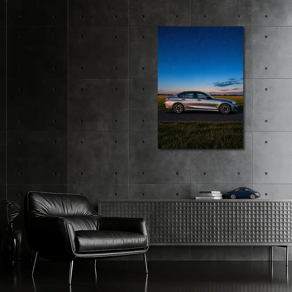 BMW M340i Gray Sedan Starry Night – Wall Art
