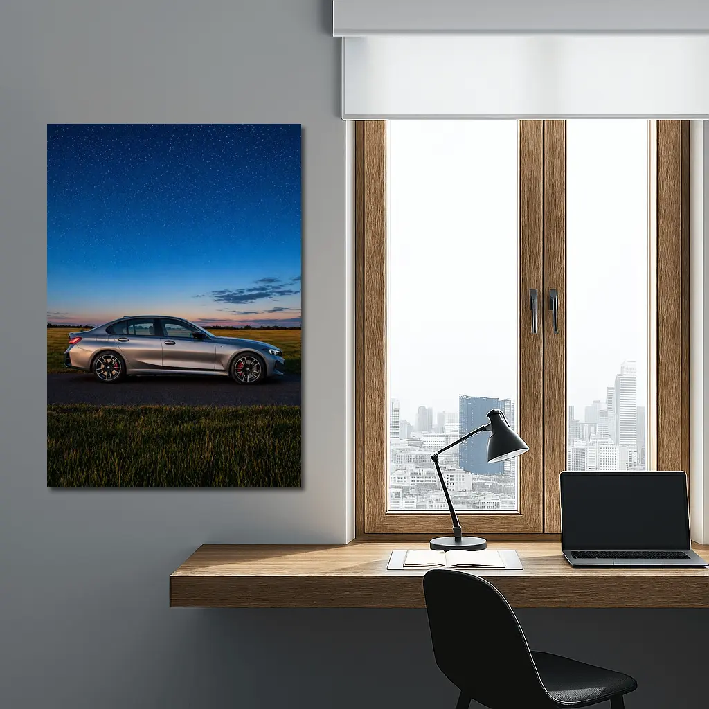 BMW M340i Gray Sedan Starry Night – Wall Art