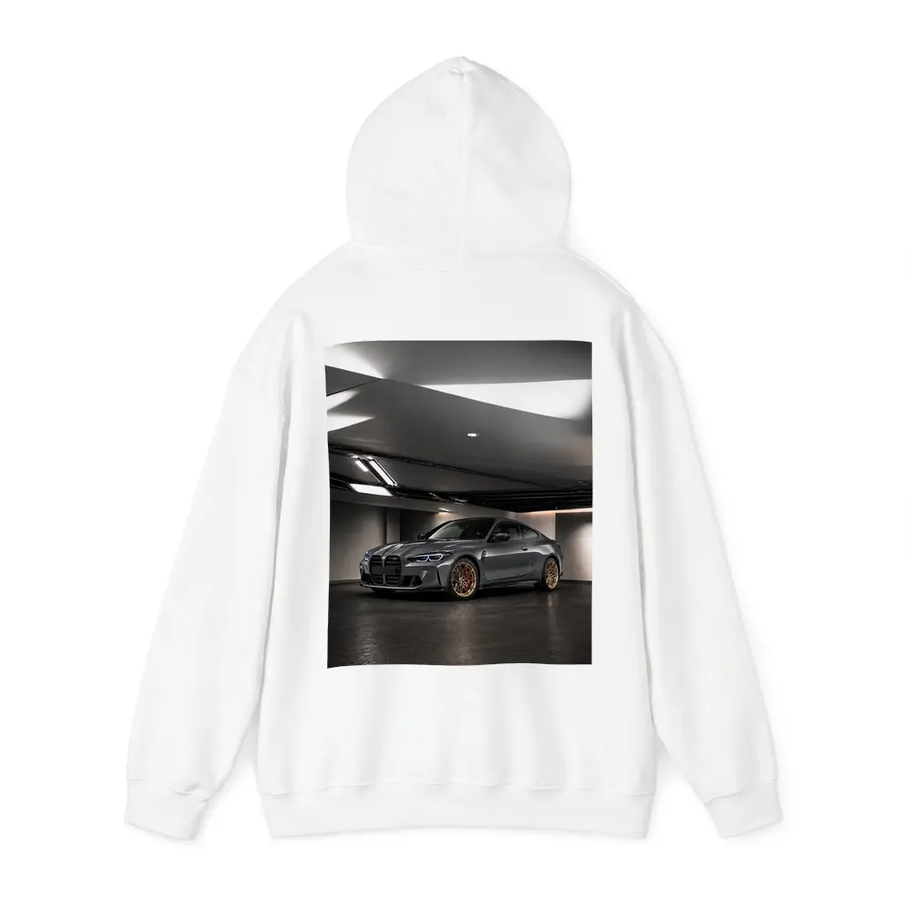 BMW M4 Gray Coupe Indoor Garage Shot – Hoodies