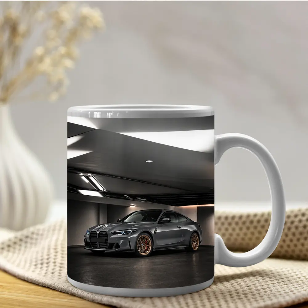 BMW M4 Gray Coupe Indoor Garage Shot – Mugs