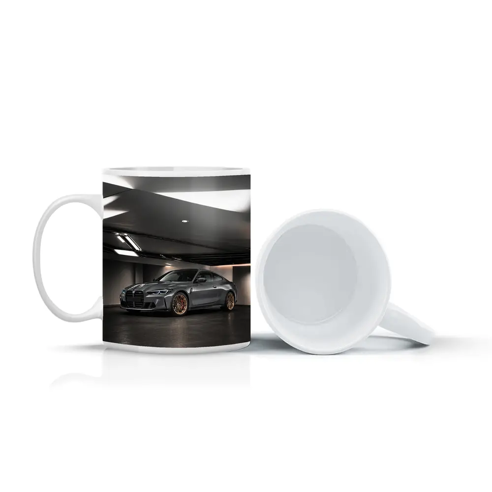 BMW M4 Gray Coupe Indoor Garage Shot – Mugs