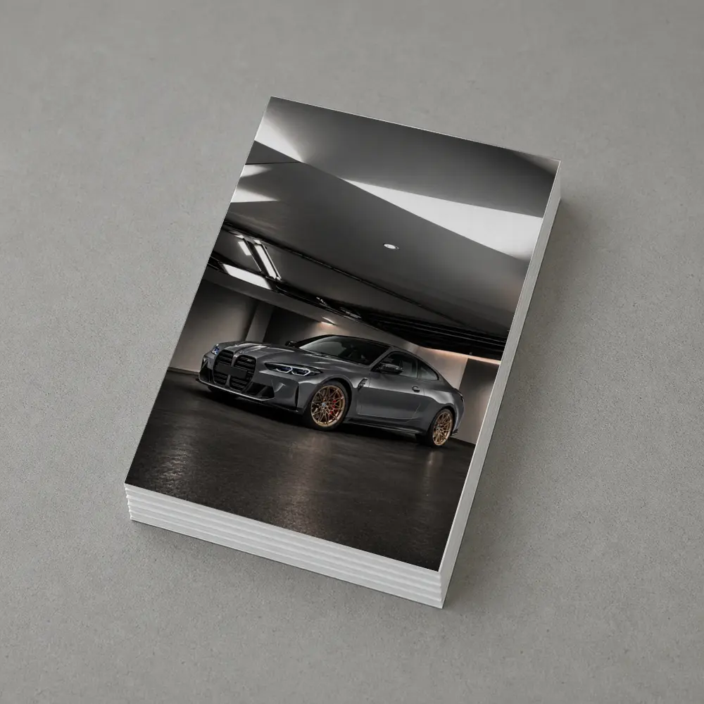 BMW M4 Gray Coupe Indoor Garage Shot – Postcards