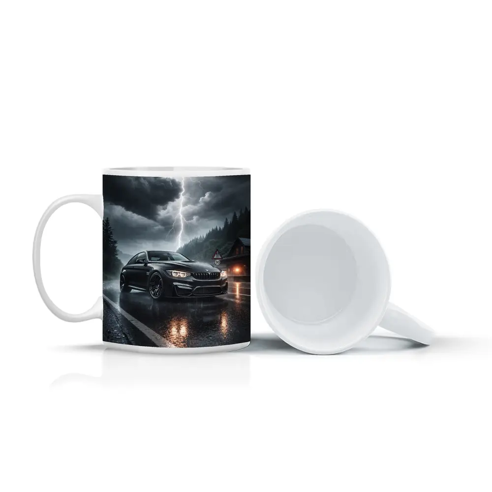 BMW M4 Black Rainy Storm Road – Mugs