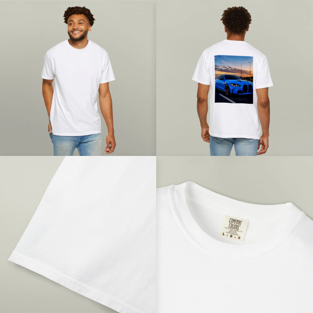 BMW M4 Blue Coupe Highway Sunset Drive – T-Shirts