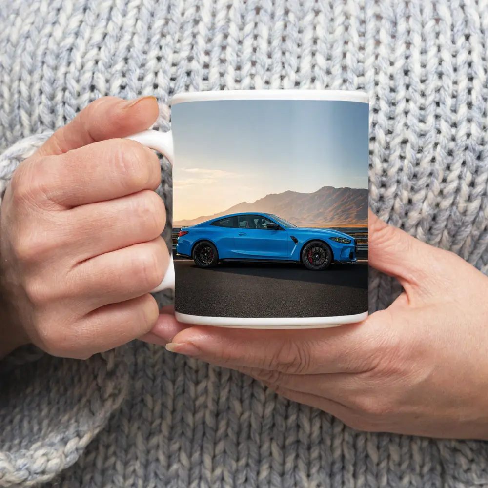BMW M4 Blue Coupe Mountain Road – Mugs