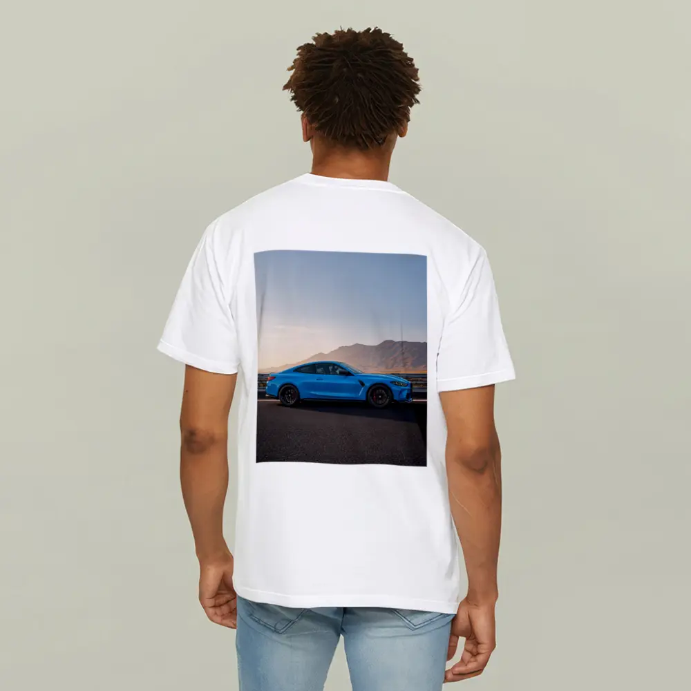BMW M4 Blue Coupe Mountain Road – T-Shirts
