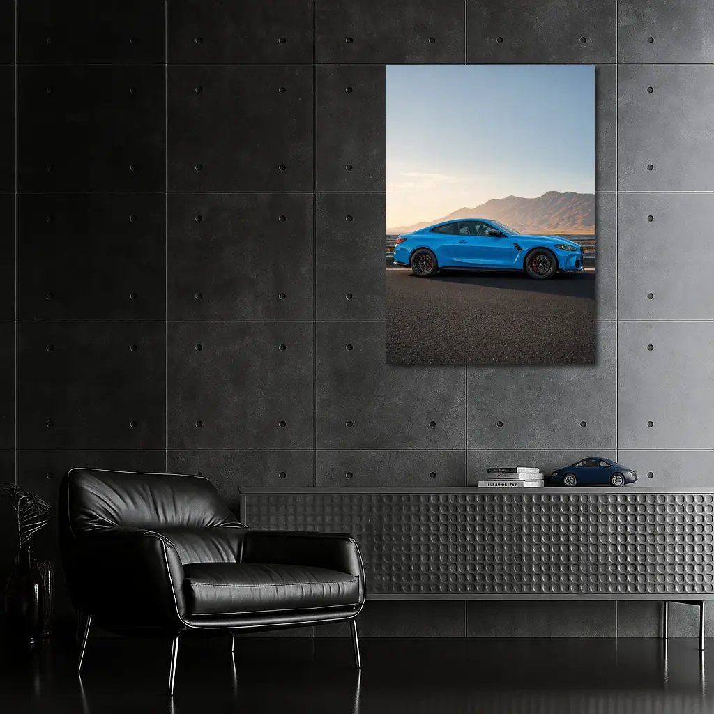 BMW M4 Blue Coupe Mountain Road – Wall Art