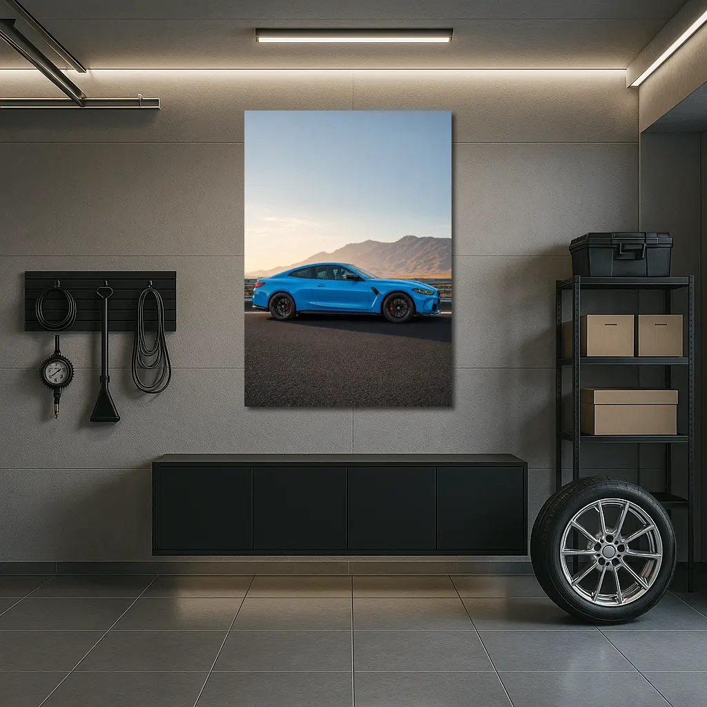 BMW M4 Blue Coupe Mountain Road – Wall Art