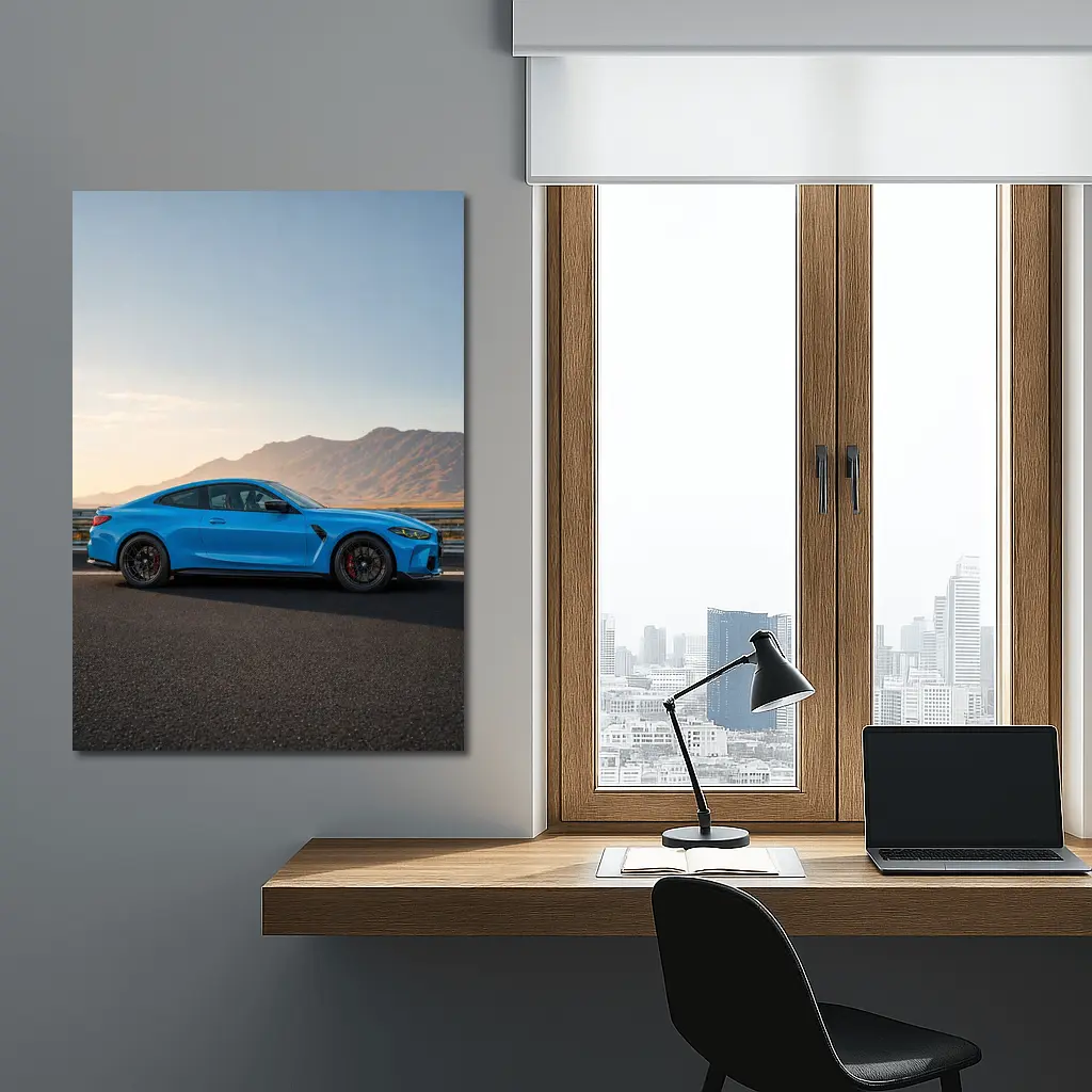 BMW M4 Blue Coupe Mountain Road – Wall Art