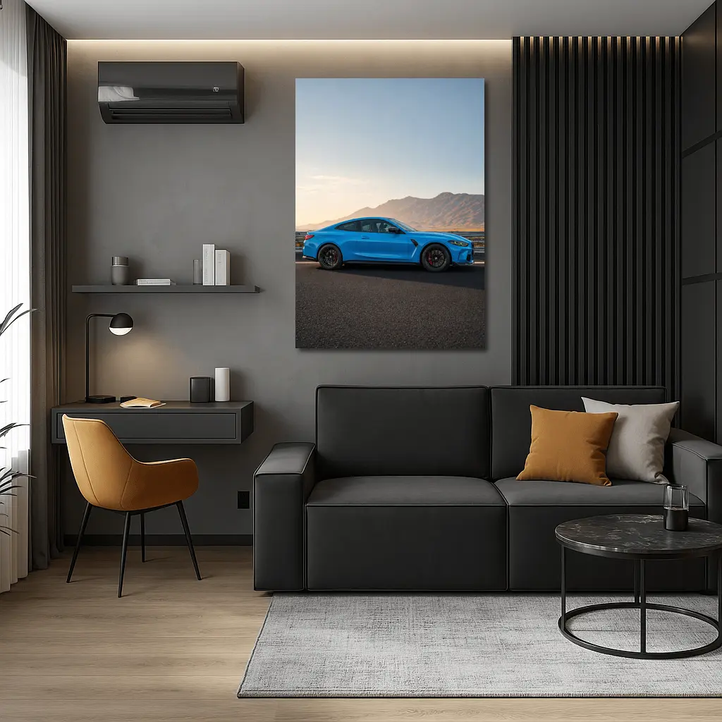 BMW M4 Blue Coupe Mountain Road – Wall Art