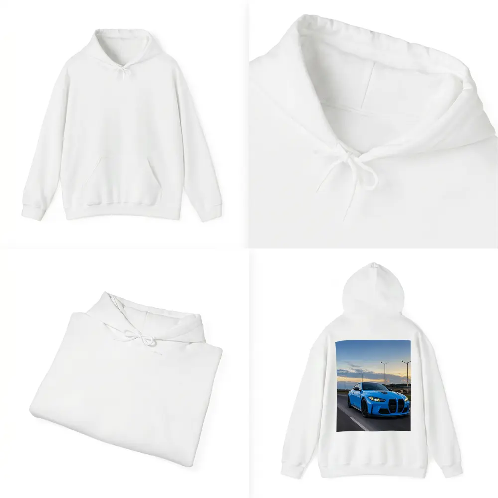 BMW M4 Blue Coupe Highway Sunset Drive – Hoodies