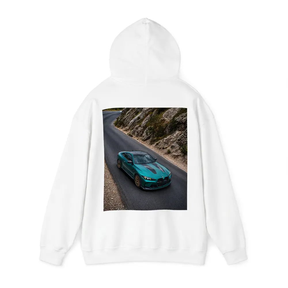 BMW M4 CS Green on Mountain Road – Hoodies