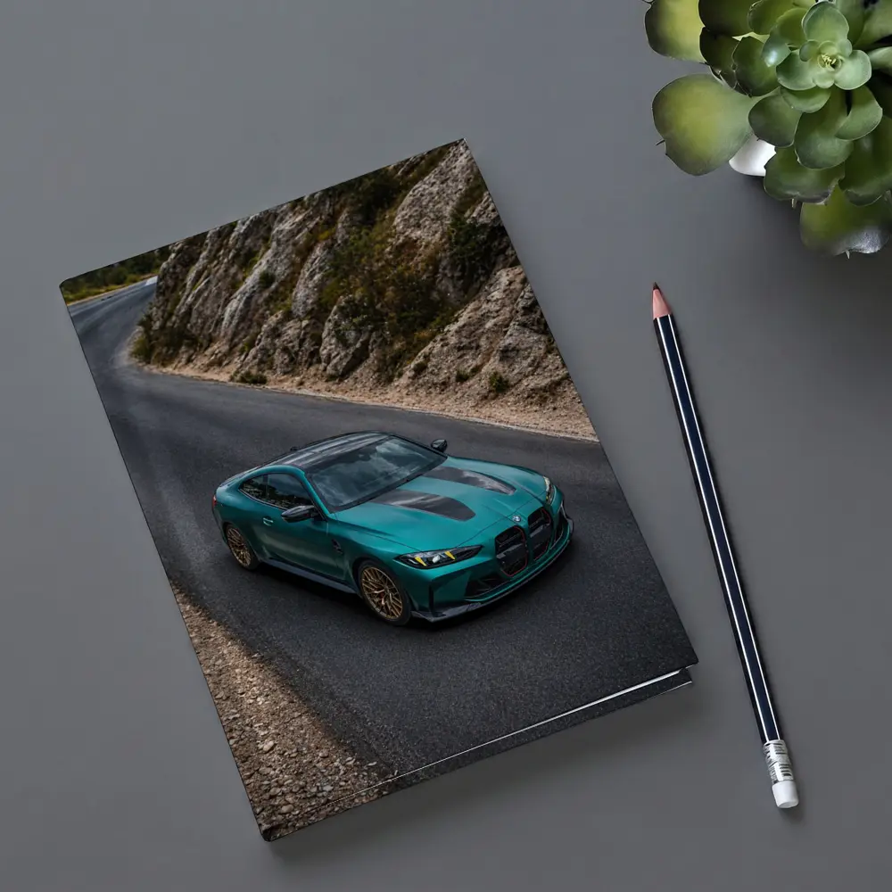 BMW M4 CS Green on Mountain Road – Notebooks