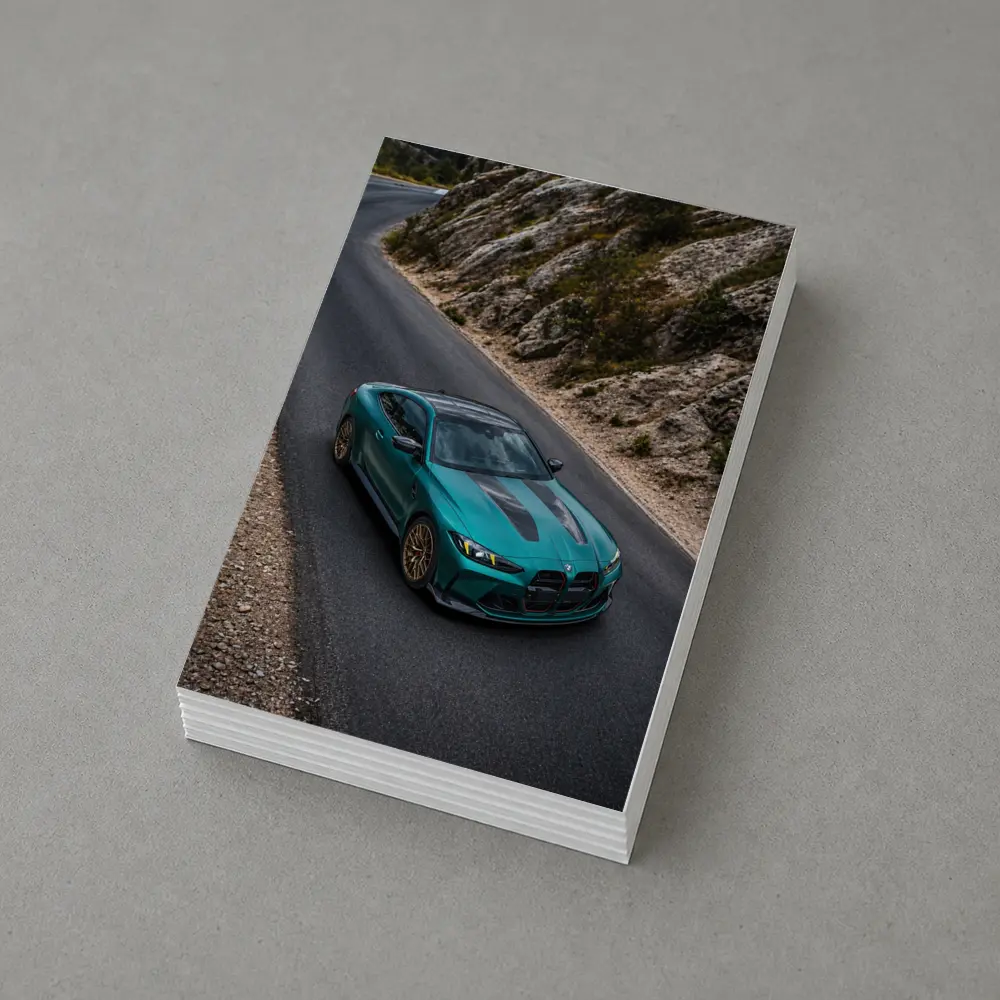 BMW M4 CS Green on Mountain Road – Postcards