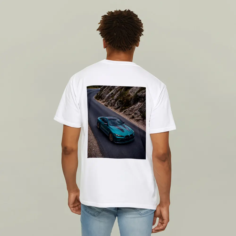 BMW M4 CS Green on Mountain Road – T-Shirts