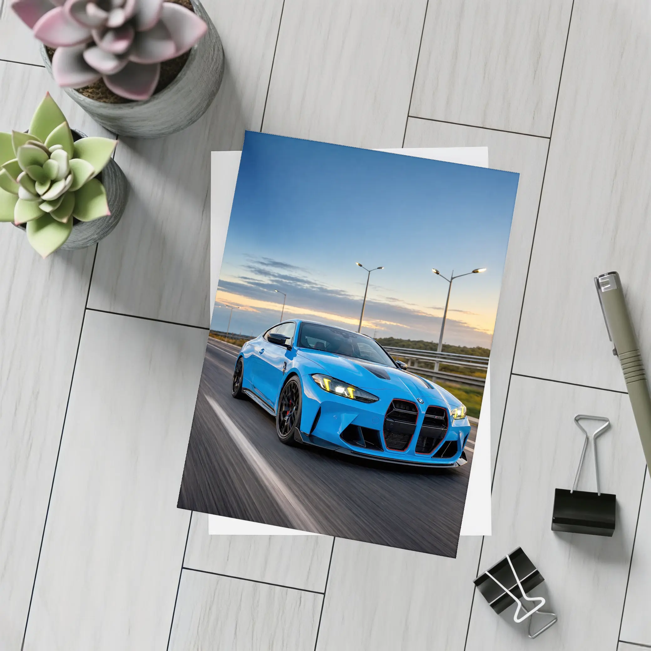 BMW M4 CS Riviera Blue Highway Drive – Postcards