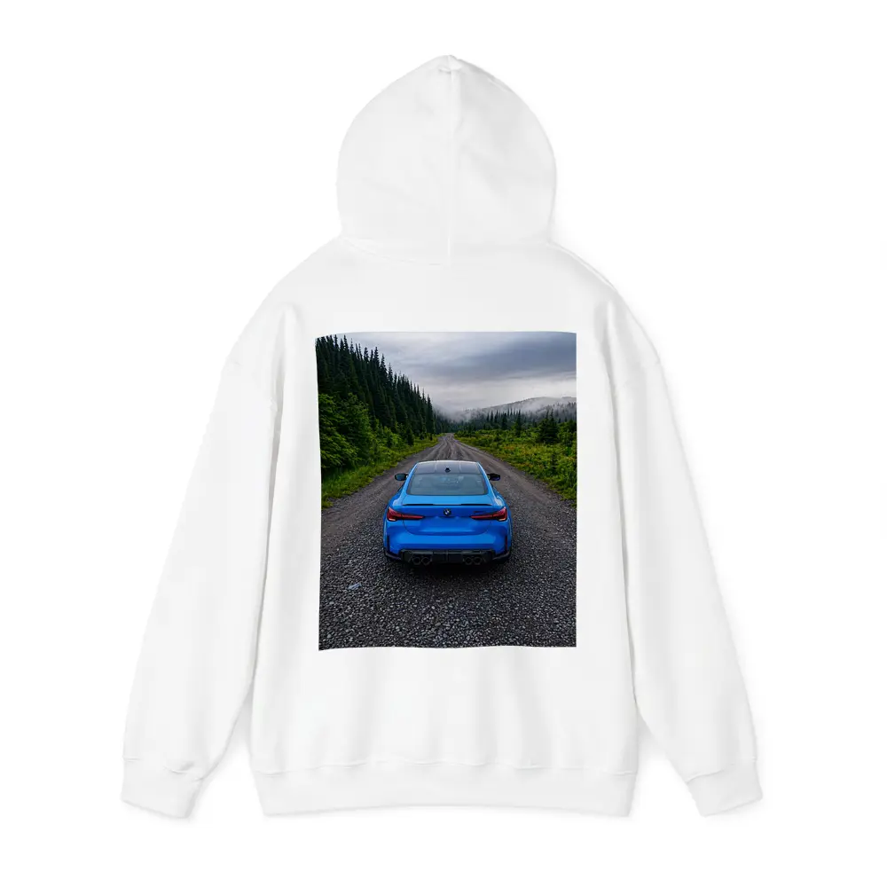 BMW M4 Blue Forest Mountain Road Rear – Hoodies