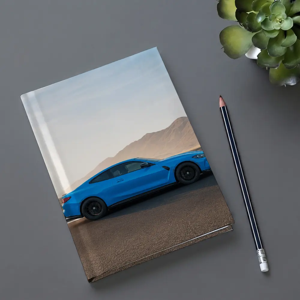 BMW M4 Blue Coupe Desert Road Side View – Notebooks