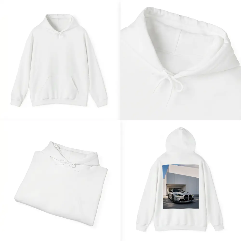 BMW M4 CSL Silver Against White Architecture – Hoodies
