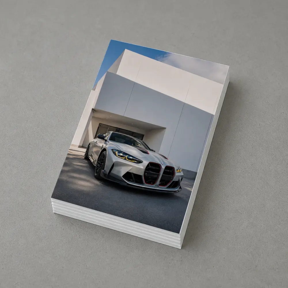 BMW M4 CSL Silver Against White Architecture – Postcards