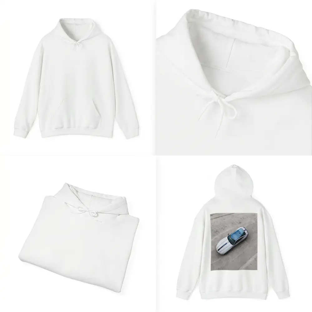 BMW M4 White Racing Stripes Top View – Hoodies