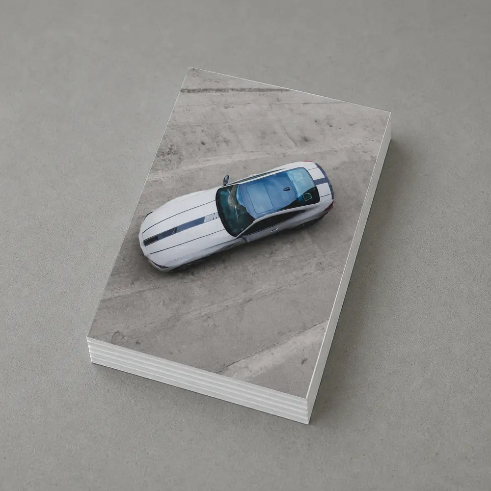 BMW M4 White Racing Stripes Top View – Postcards