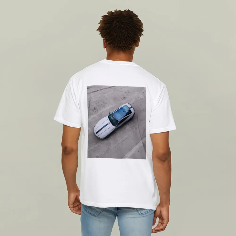 BMW M4 White Racing Stripes Top View – T-Shirts