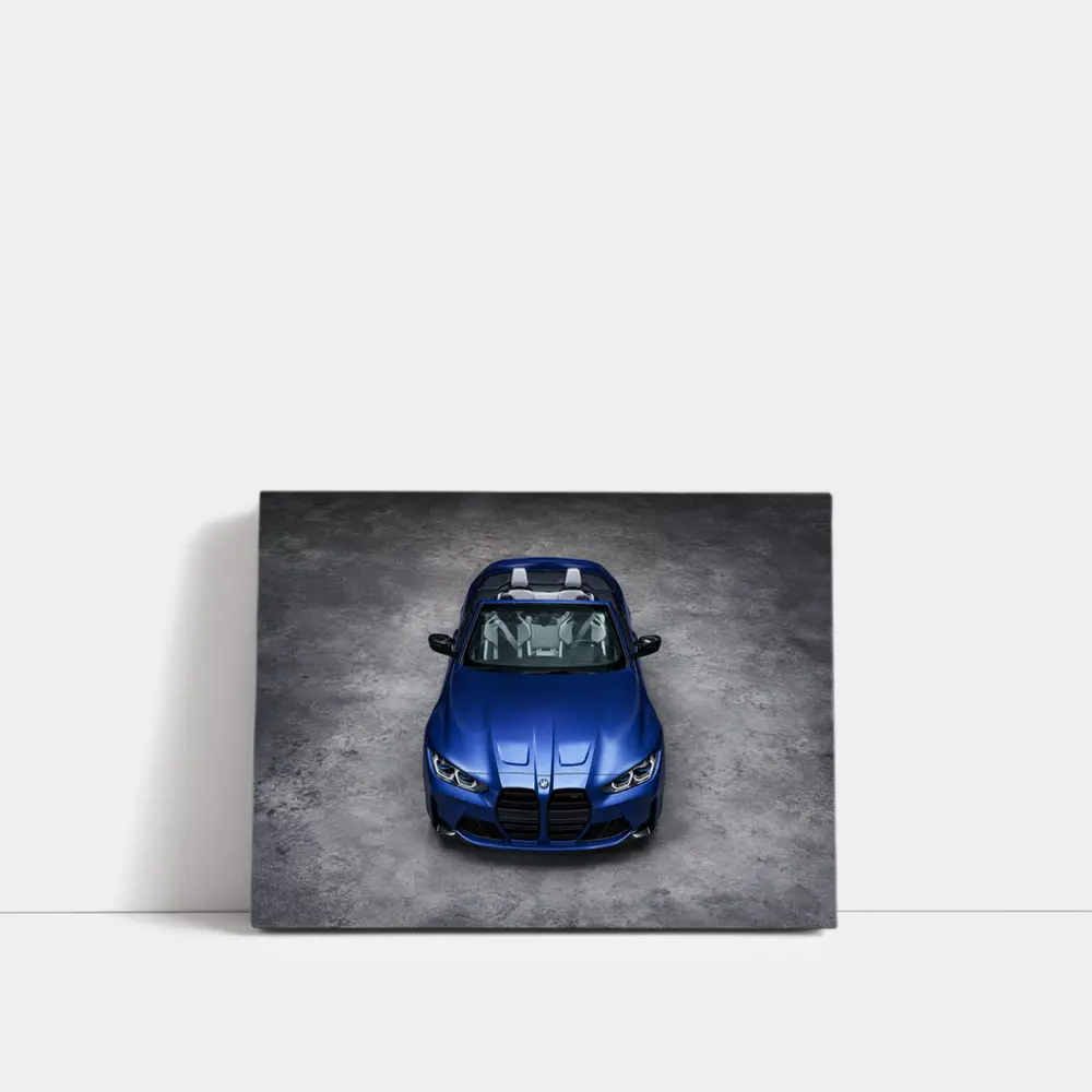 BMW M4 Cabriolet Blue Studio Shot – Wall Art