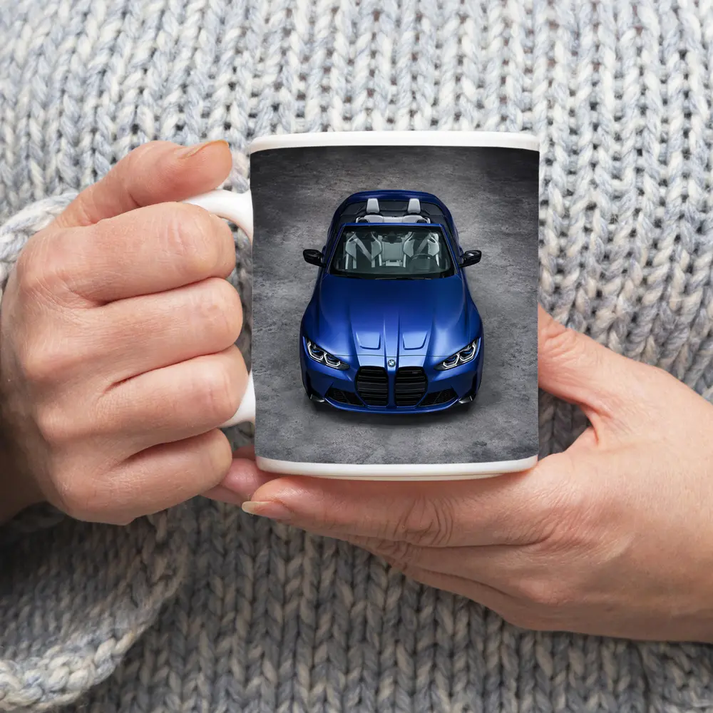 BMW M4 Cabriolet Blue Studio Shot – Mugs