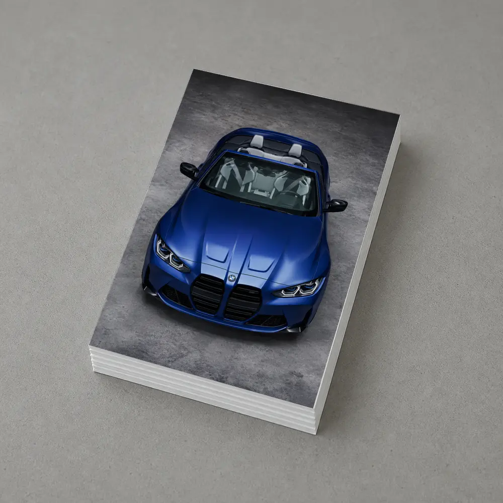 BMW M4 Cabriolet Blue Studio Shot – Postcards