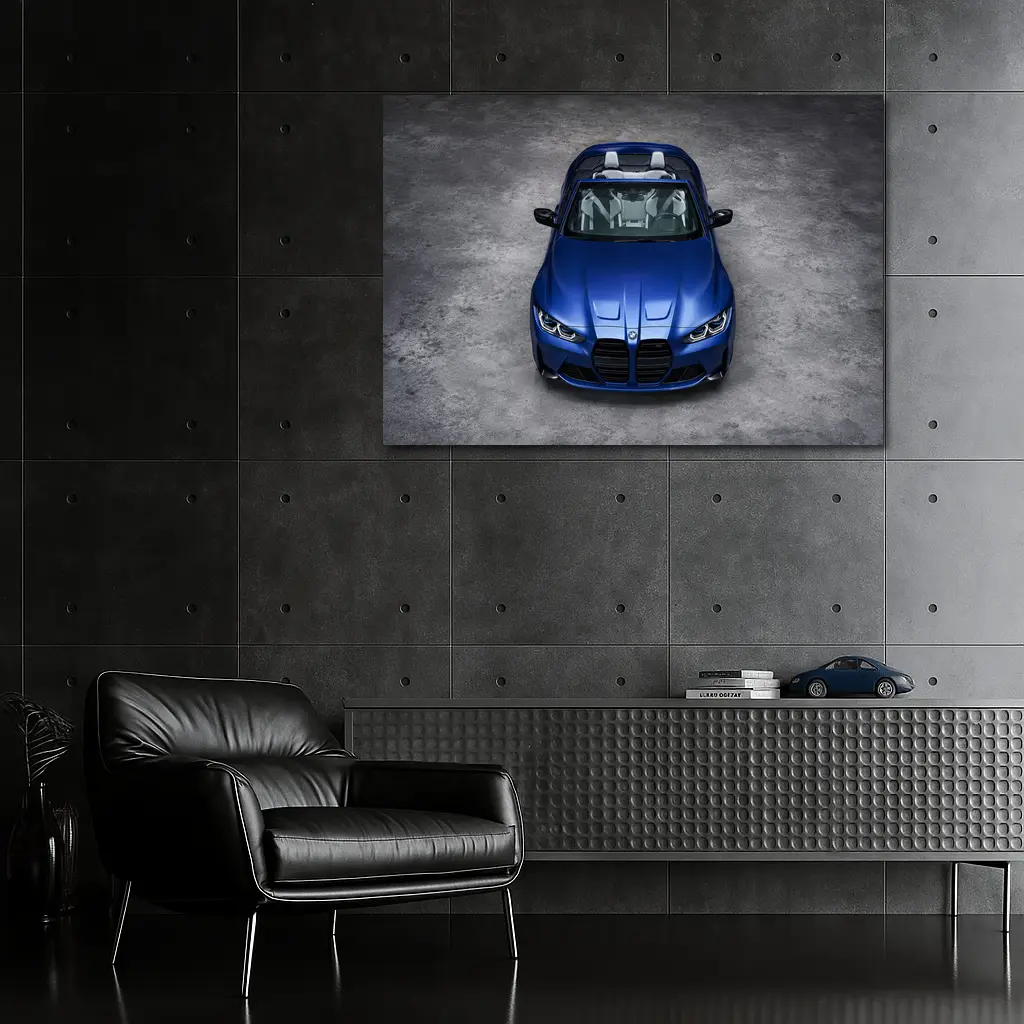BMW M4 Cabriolet Blue Studio Shot – Wall Art