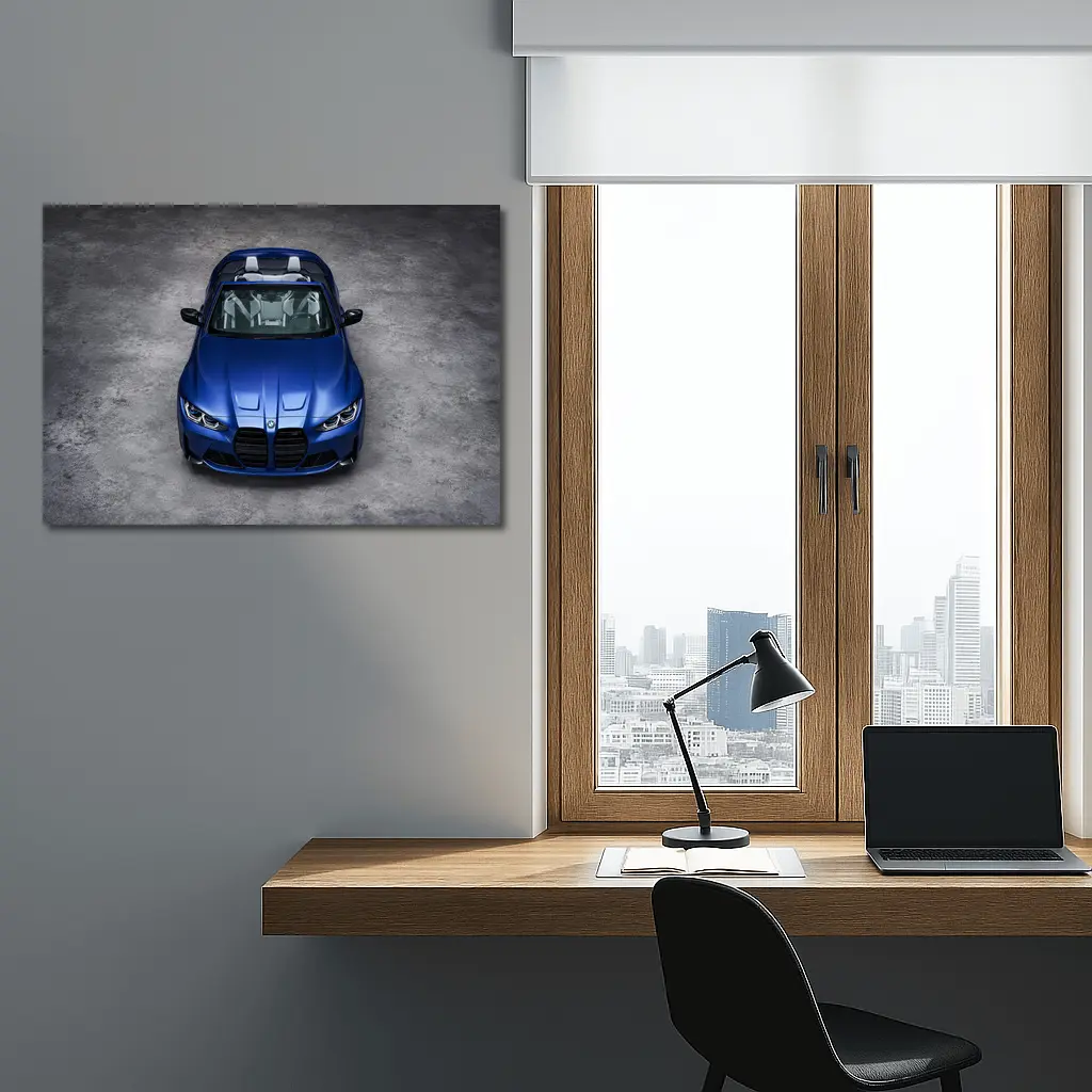 BMW M4 Cabriolet Blue Studio Shot – Wall Art