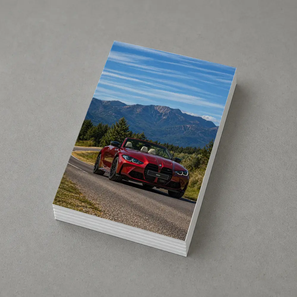 BMW M4 Convertible Red Mountain Road – Postcards