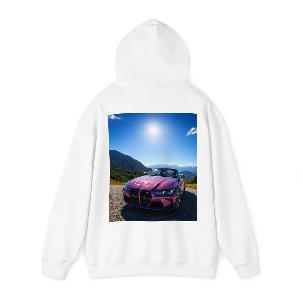 BMW M4 Convertible Purple Mountain Backdrop – Hoodies