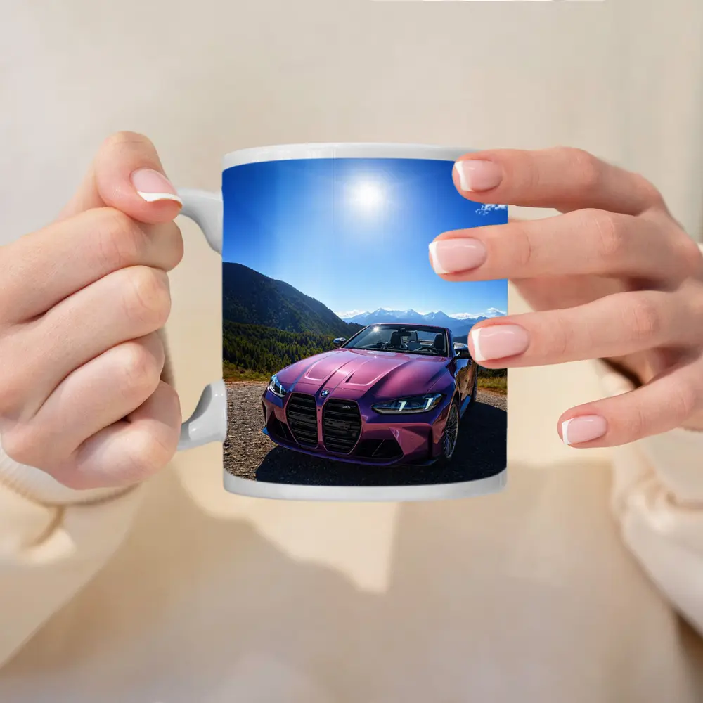 BMW M4 Convertible Purple Mountain Backdrop – Mugs