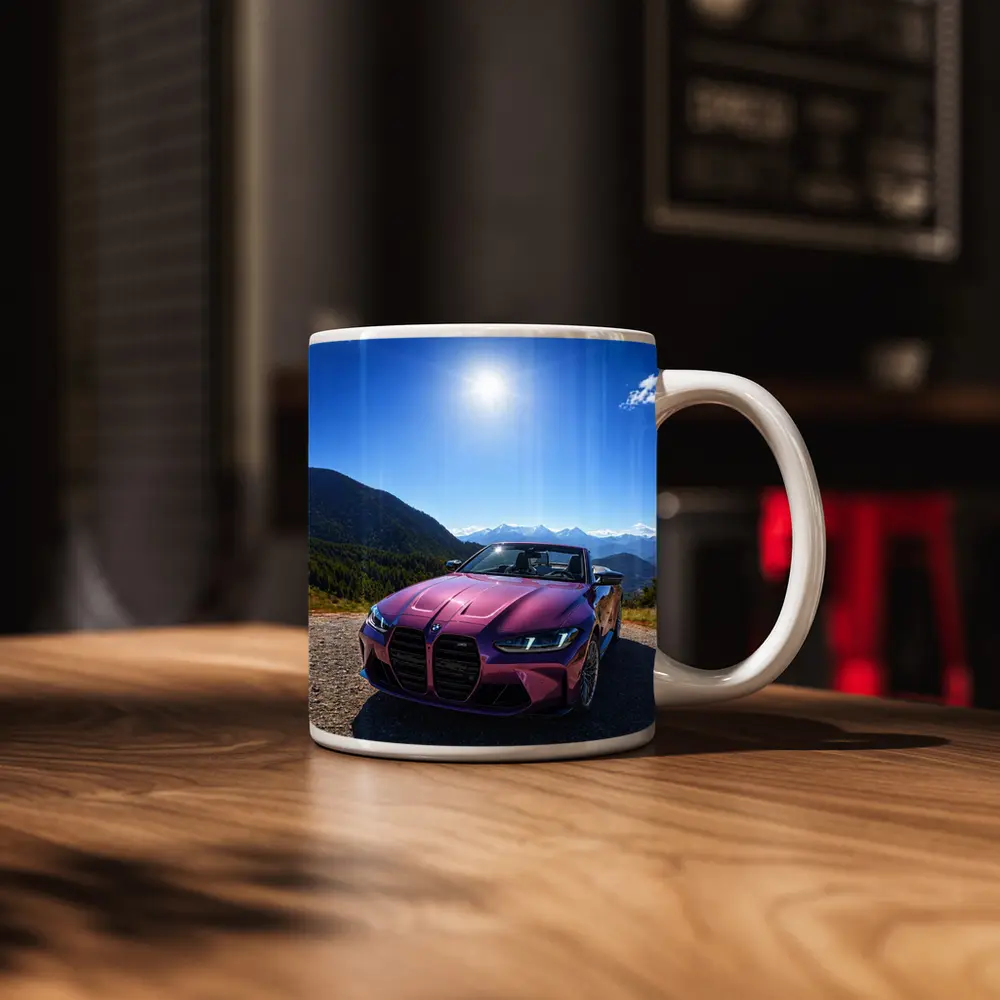 BMW M4 Convertible Purple Mountain Backdrop – Mugs