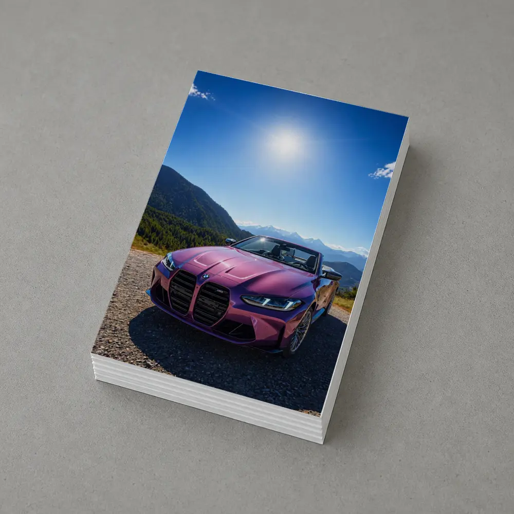 BMW M4 Convertible Purple Mountain Backdrop – Postcards