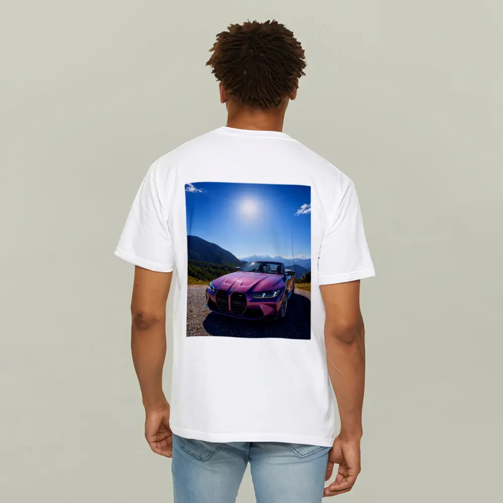 BMW M4 Convertible Purple Mountain Backdrop – T-Shirts
