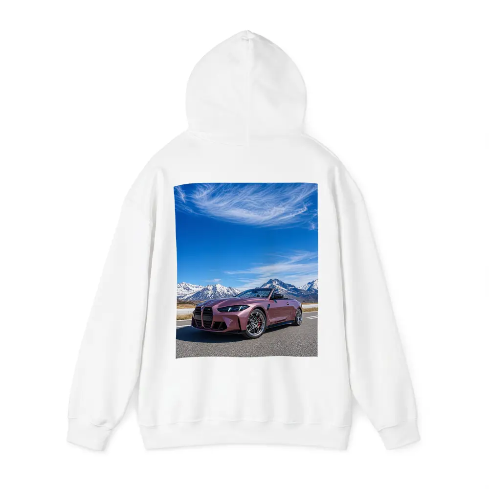 BMW M4 Convertible Snow Mountains Blue Sky – Hoodies