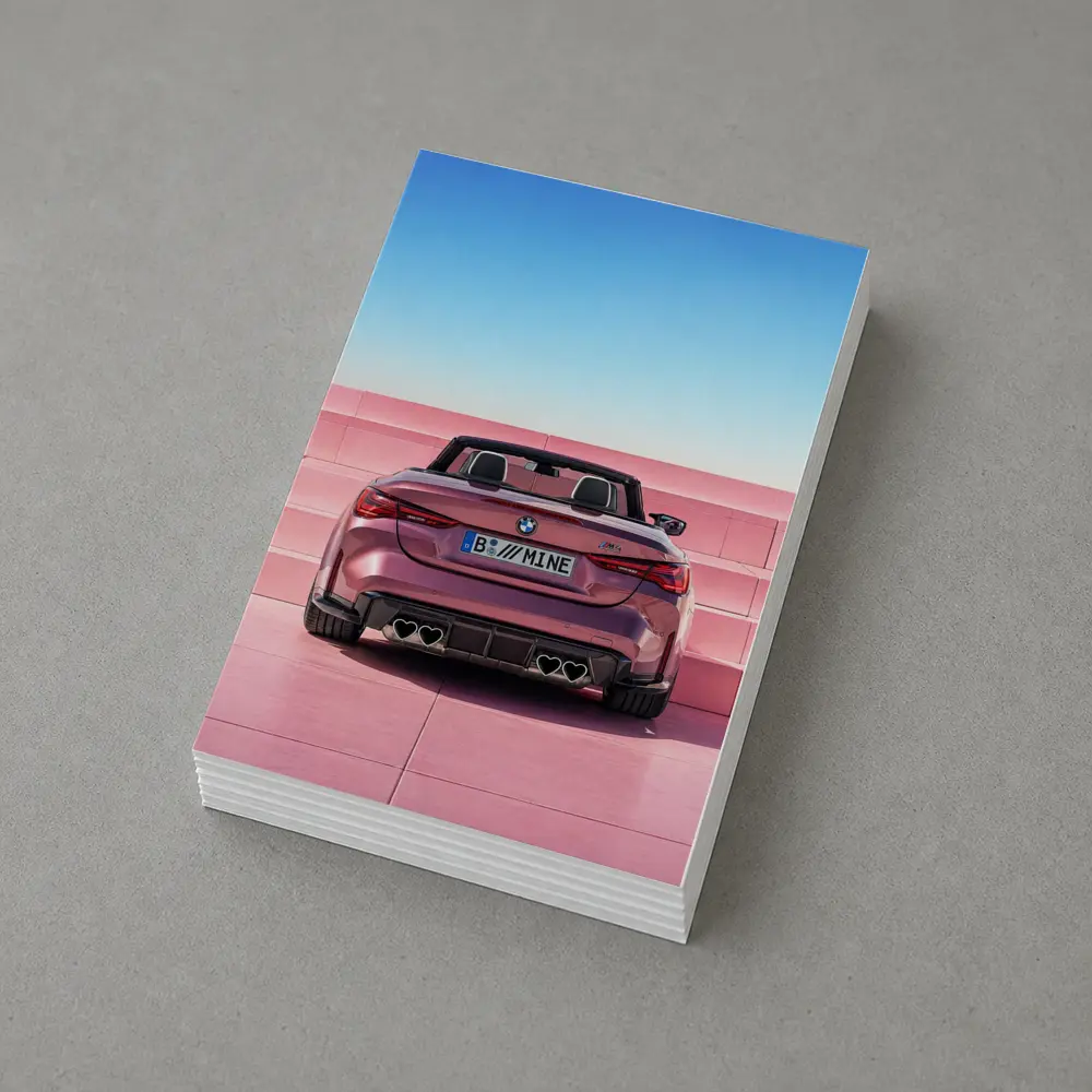 BMW M4 Convertible Rear Pink Wall – Postcards
