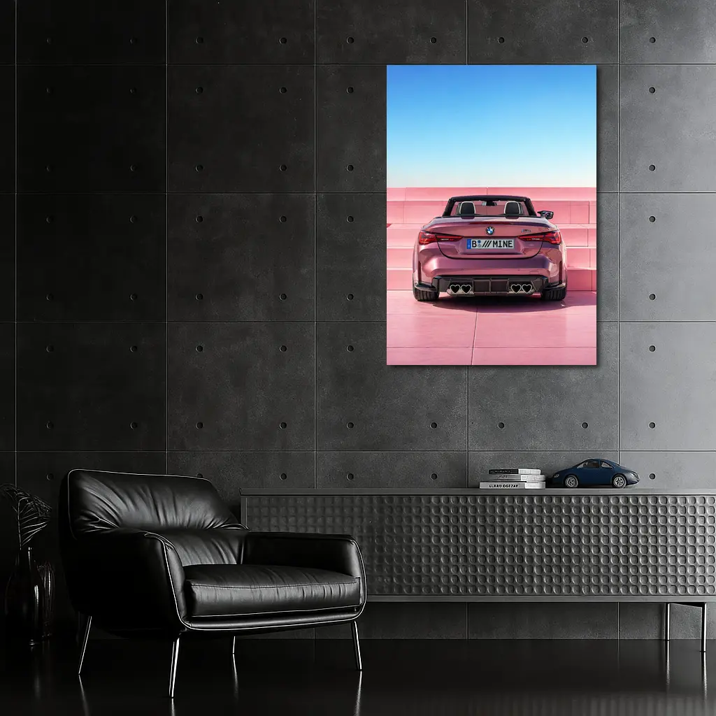 BMW M4 Convertible Rear Pink Wall – Wall Art